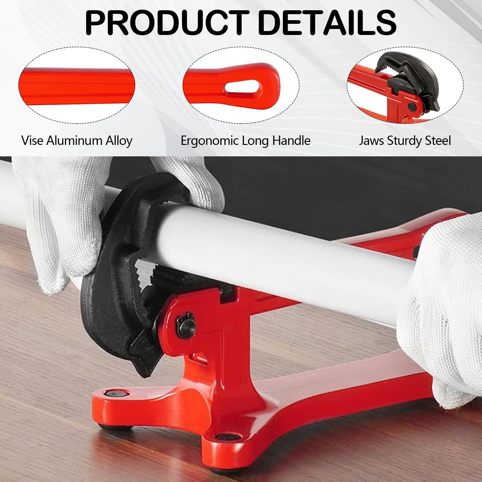 Pipe Brackets, Pipe Tightening Vise Portátil Tornillo de Banco de Tubo de Tuberías de 0,3 cm a 3,8 cm Herramienta de Sujeción de Tubos con Ajuste Automático de La Fuerza de Sujeción