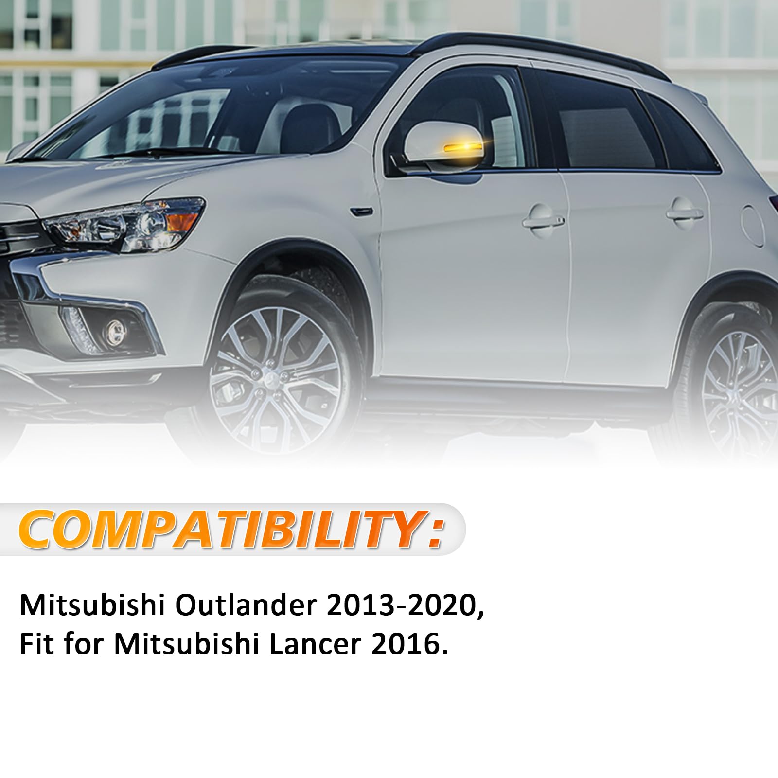 D-Lumina Dynamiczne kierunkowskazy LED do lusterka bocznego, sekwencyjnego kierunkowskazy, kompatybilne z Mitsubishi Outlander 2013-2020, Mitsubishi Lancer 2016