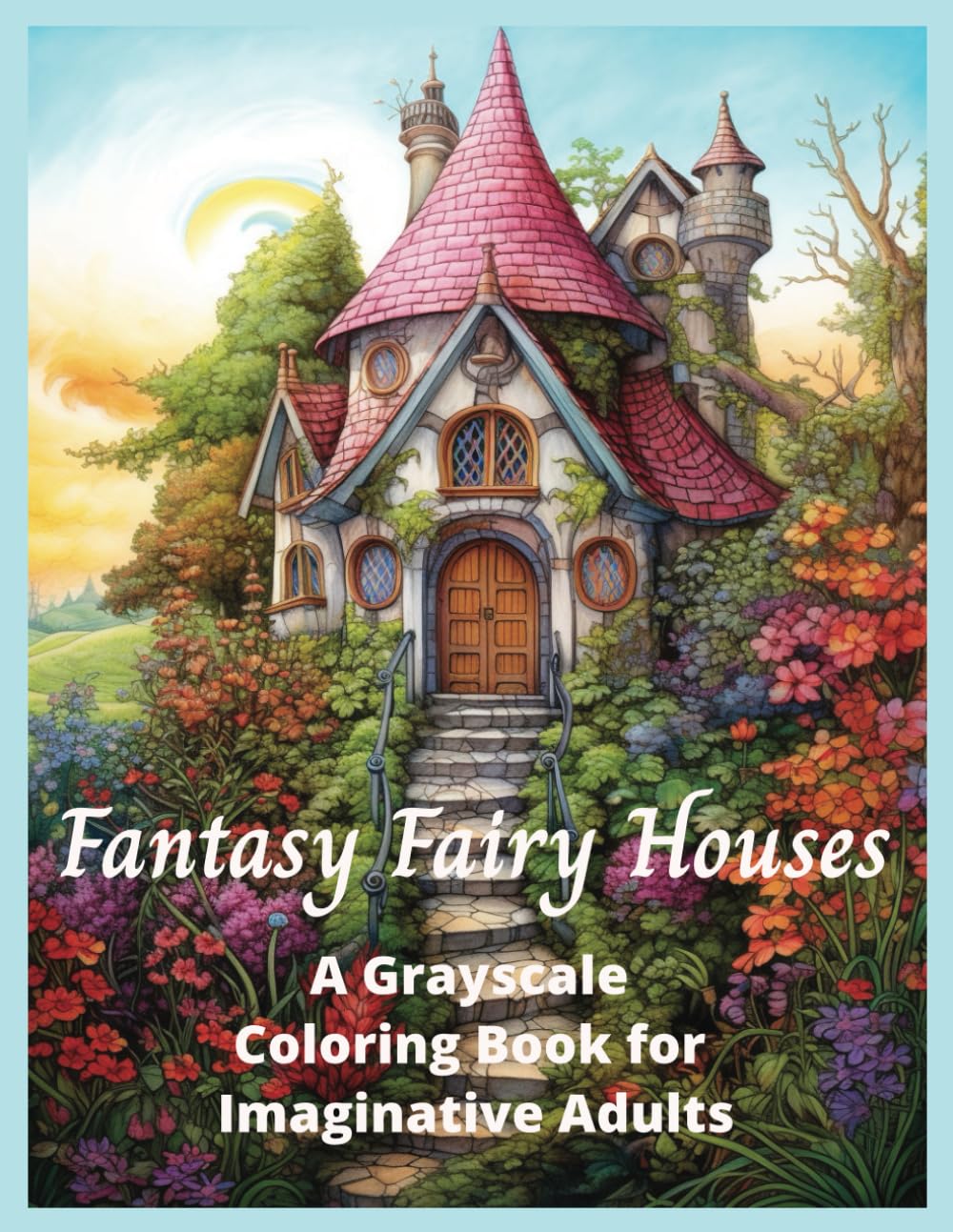 Fantasy Fairy Houses A Grayscale Coloring Book for Imaginative Adults: 36 medium to high complexity images of Fairy Homes to spark you imagination and ... Relax, unwind, and enjoy! (Architecture)