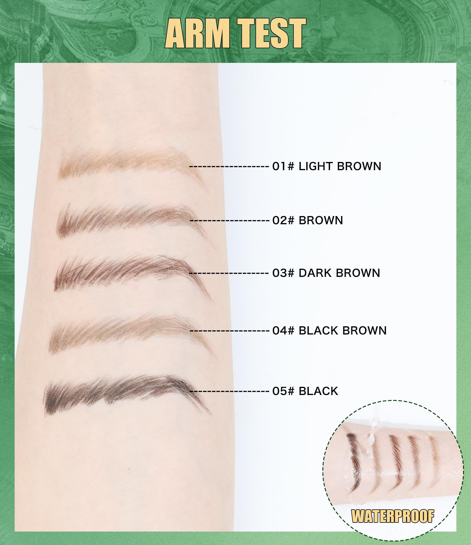 Anglicolor Sopracciglia Liquida Doppia Punta,Matita Sopracciglia Waterproof a Punta Angolata,Effetto Peli Naturali,Lunga Durata,Anti Sbavature,per Sopracciglia Naturali e Definite (03#DARK BROWN)