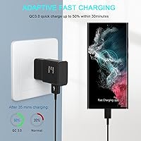 Vista 3 de Cable cargador tipo C para teléfono Android de carga rápida con cable USB C de 6.6 pies para Samsung Galaxy S10/S10e/S10+/S9/S9+/S8/S8+/S23/S22/S21