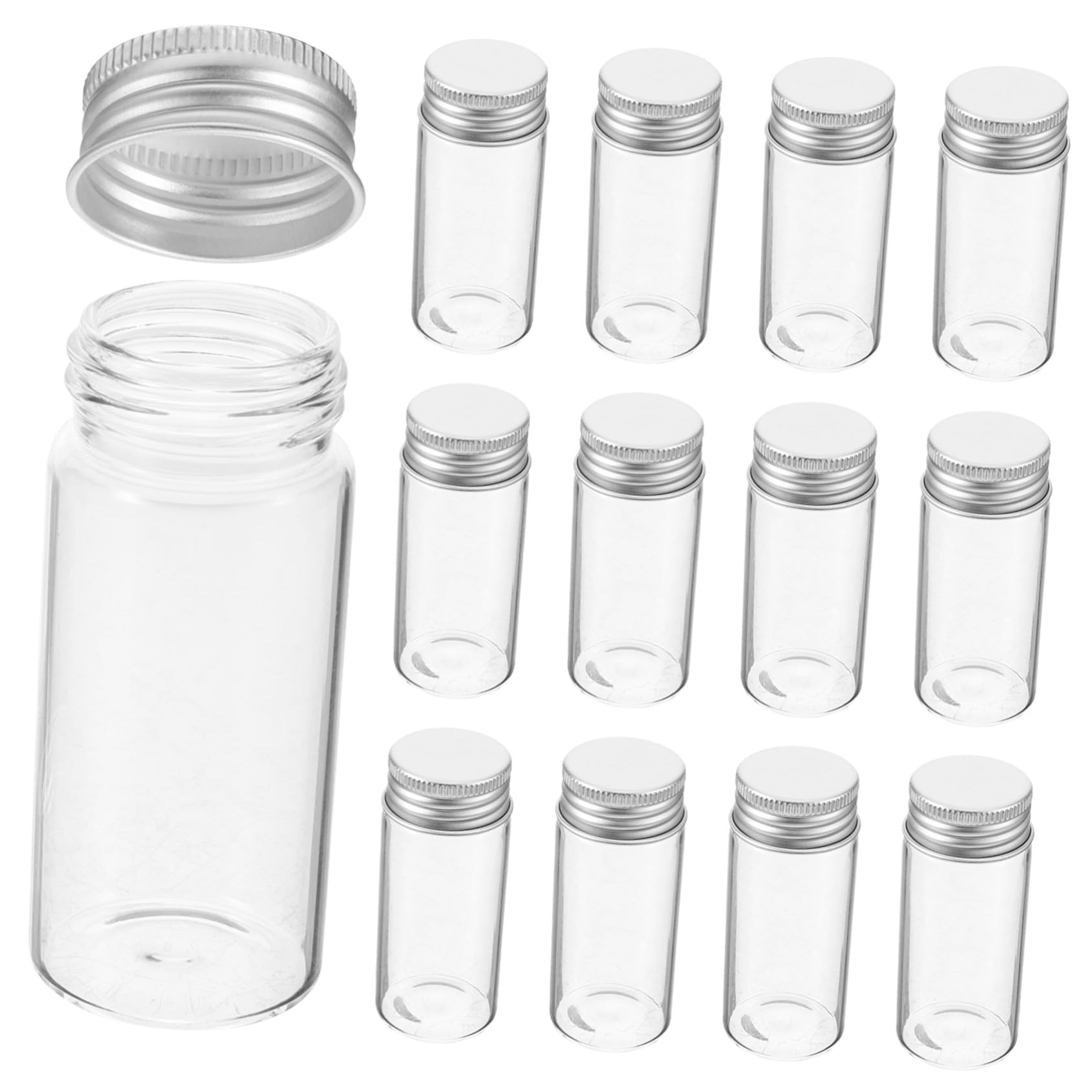 24 Stück Teiliges Glas reagenzgläser mit Schraubverschluss Transparente Laborröhrchen mit Exzellenter Sichtbarkeit Luftdicht Versiegelte Glasbehälter für Trockene Substanzen und