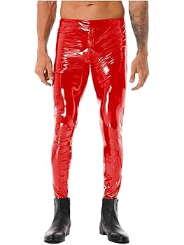 LEVI’S RED / asymmetry leather pants Amazon.com: Alvivi Men Patent Leather Leggings Stretch High