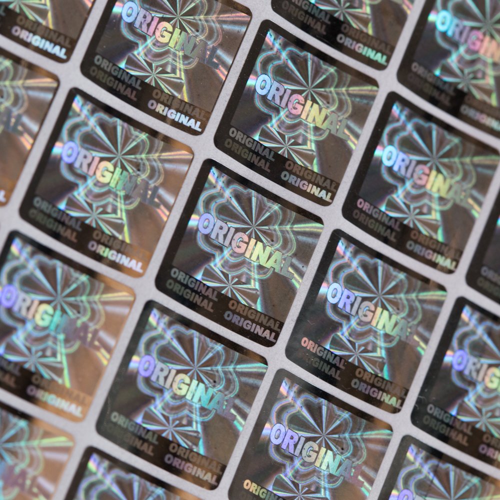 Square Laser Hologram Original Label Size 1.51.5CM 500pcs a lot Tamper evident Label Sticker