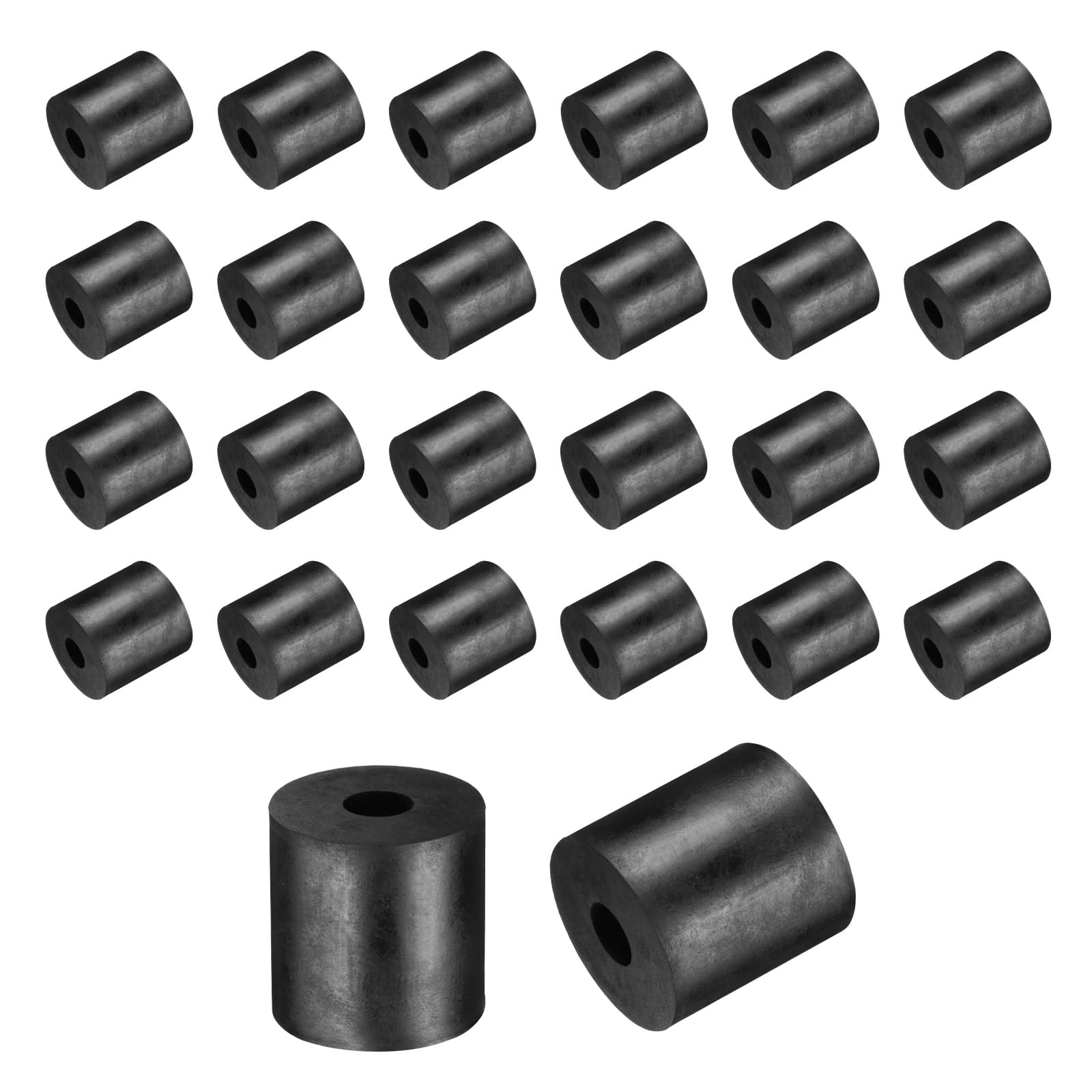 sourcing map 36 Pcs Rubber Spacers 25mm OD x 8mm ID x 25mm Height Round Anti Vibration Spacer Rubber Bushing Grommets โ image 1