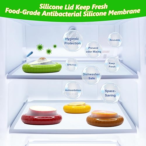 Miniatura 3 de Soporte para aguacate y cebolla, juego de 4 protectores reutilizables de frutas y verduras para refrigerador, sin BPA, evita la mezcla de sabores,