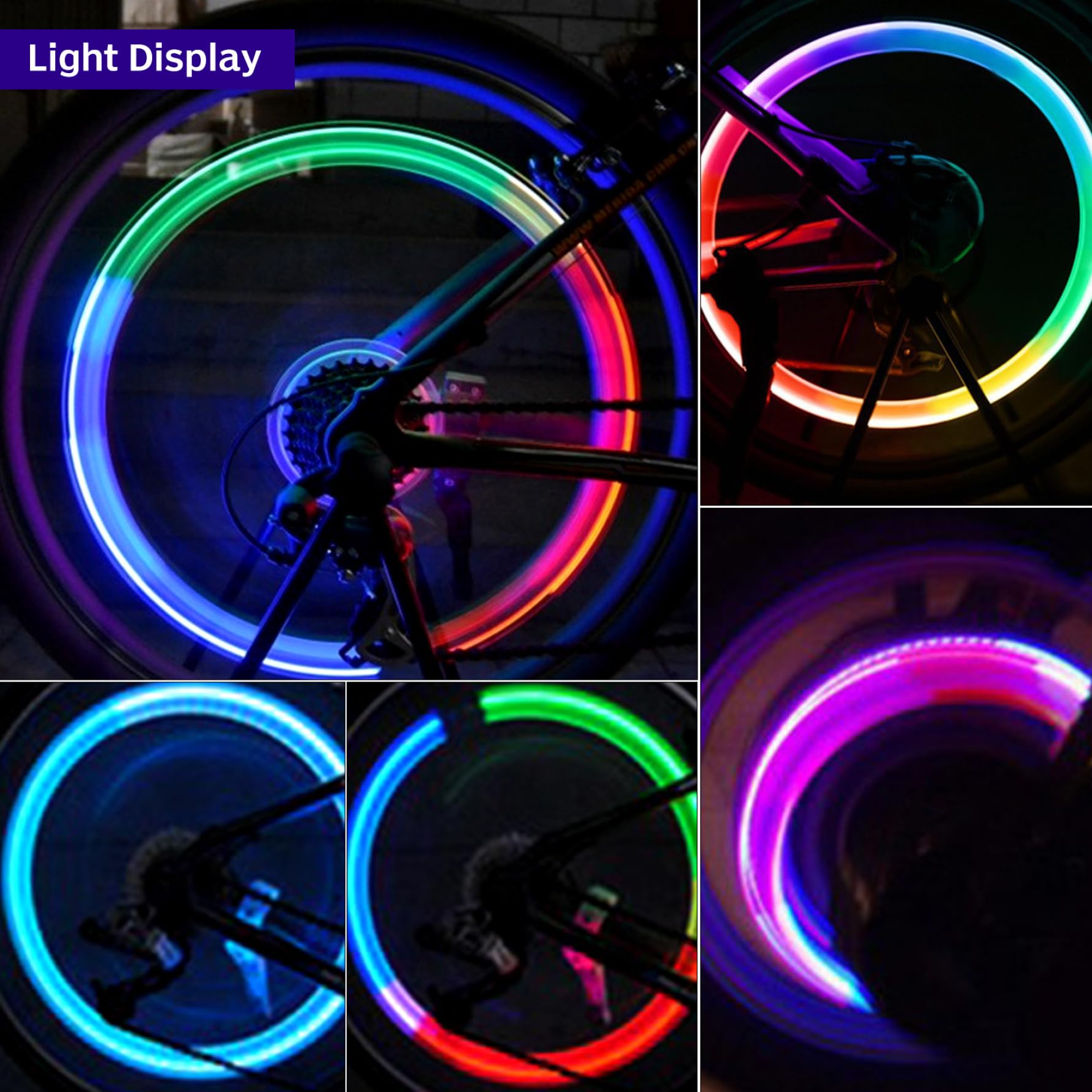 Luci per Ruote per Bici da 8 Pezzi, luci per Pneumatici per Bici Impermeabili di Sicurezza, Raggio per Bicicletta Flash ad Alta Trasmissione Luminosa per Auto da per Uomo e Donna