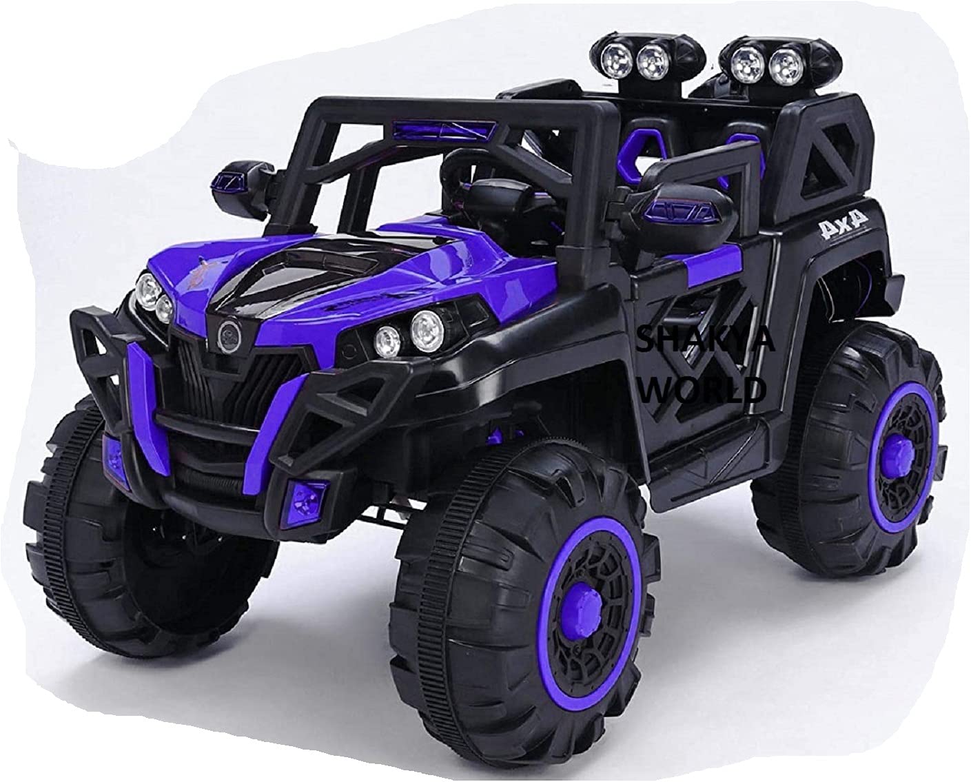 4X4 Rechargeable Battery Operated Electric Ride on Jeep Car for 2-8 Years Kids/Children/Toddlers/Boys/Girls with Music, Spring Suspension, Swing and Remote Control, Blue