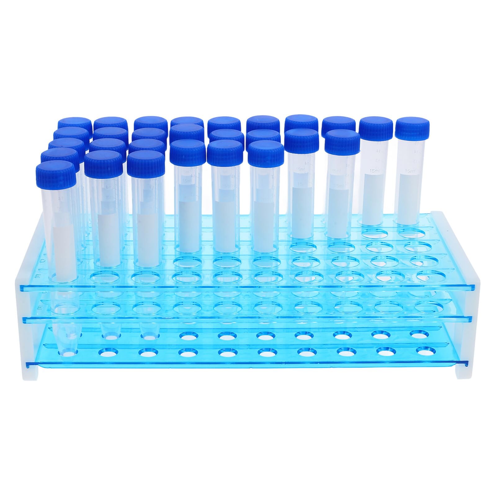 Gatuida 100 Stück Teiliges Zentrifugenröhrchen Abnehmbaren Laborständern Graduierte Kunststoffröhrchen mit Schraubverschluss Stabile Transparente Teströhrchen für Präzise Messungen im