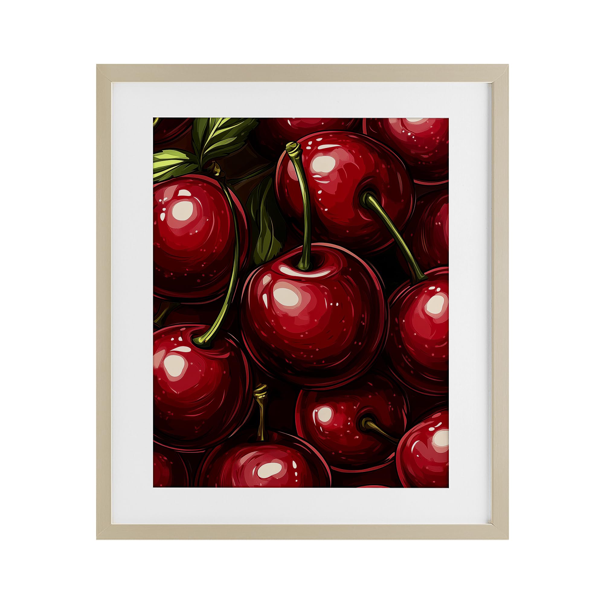 Affiche encadrée sous verre Lush Juicy Cherries, l'esprit d'une récolte d'été