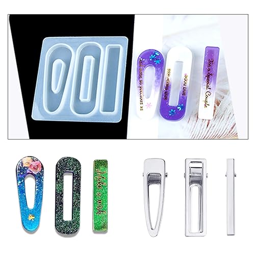 Miniatura 3 de Bskifnn 60 pinzas para el cabello para moldes de resina de silicona, pinzas de lazo para el cabello, horquilla de perla, accesorios para el cabello