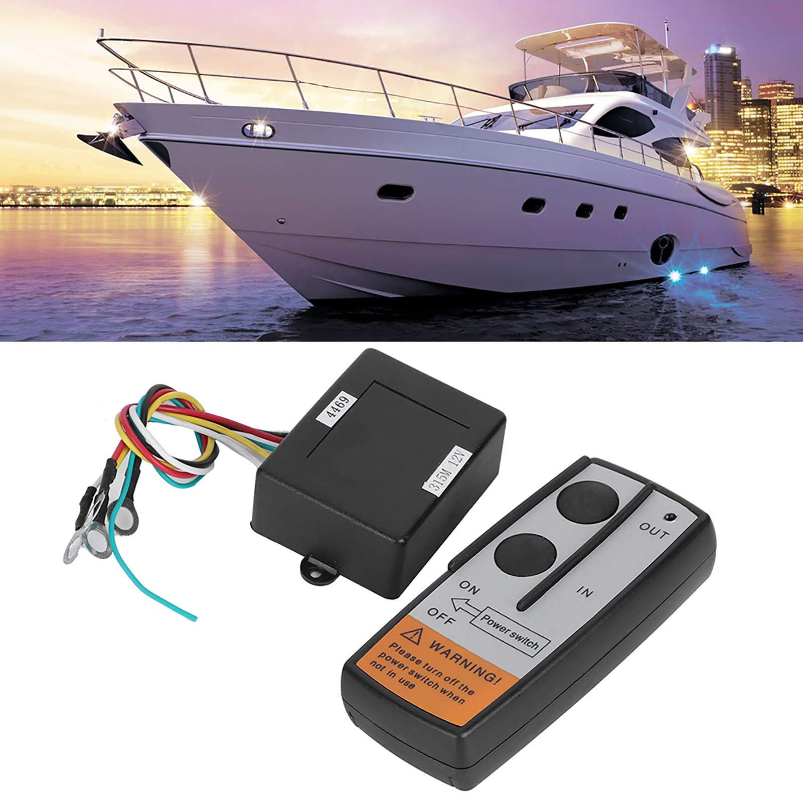 Interruttore wireless per verricello, telecomando per ancoraggio in ABS Interruttore wireless per verricello Regolatore di assetto Accessorio per barca marina