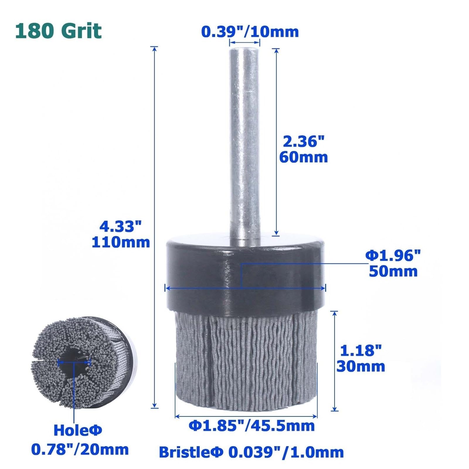 Szczotki ścierne z nylonu tarczowego Węglik krzemu Wykańczanie powierzchni Gratowanie Usuwanie rdzy Szczotka do czyszczenia Mocna frezarka CNC(Grit180 Dia50mm)