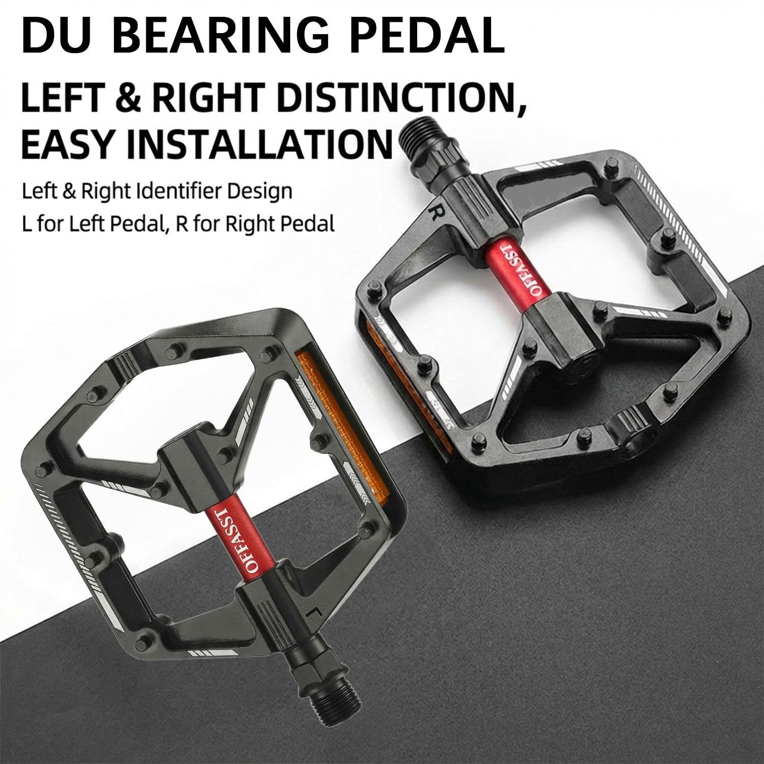 Fahrradpedale Flats, CNC-Aluminium Flats für alle Fahrradttypen - 10 Anti-Rutsch-Stifte, Wasserdichtes Cr-Mo Achslager, 9/16"