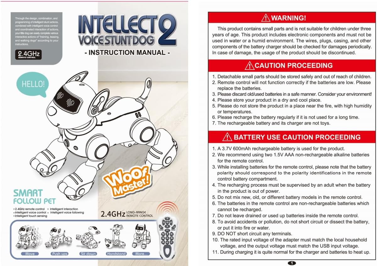 PRANITE Robot Dog Toy for Kids, RC Smart Programmable Robotic Puppy Interactive Touch Music Remote Control Follow Mode Fun STEM Educational Learning Toy Rechargeable Pink AI