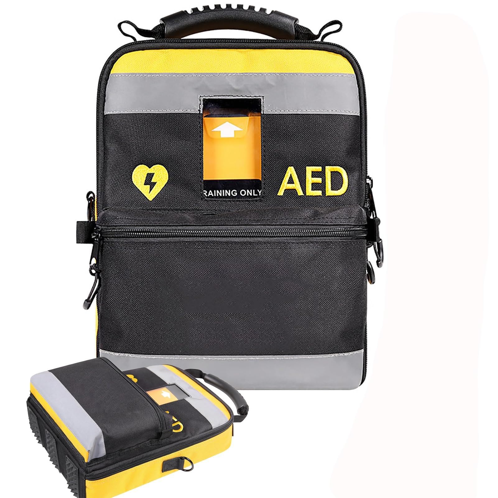 Sac de défibrillateur AED, pochette de défibrillateur, sac de rangement portable for DEA, conteneur d'instruments d'urgence avec bretelles réglables et bandes réfléchissantes, for la maison, le bureau