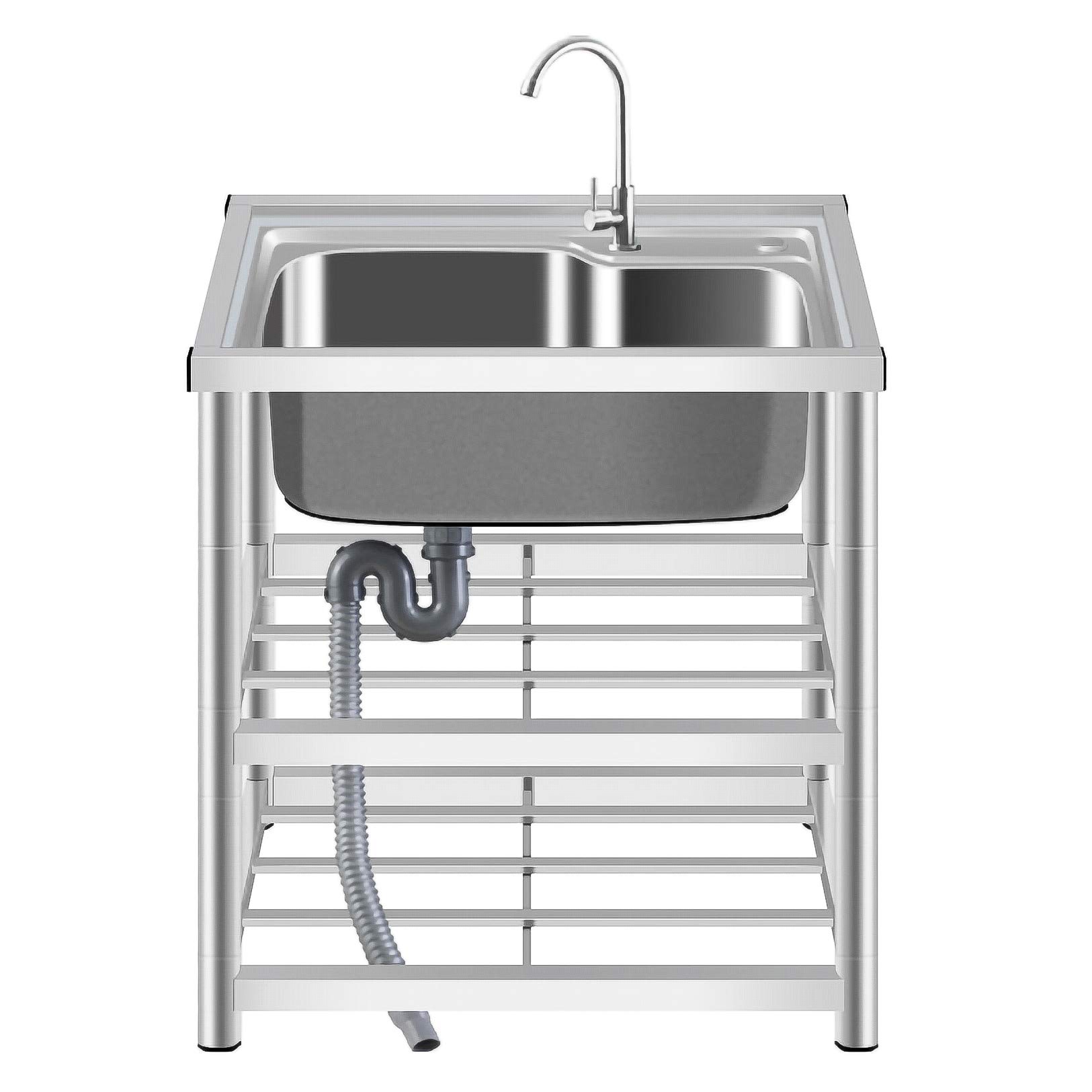 Undermount Kitchen Sink Deep Single Bowl No Rust/Non-Clogging with Sink Drain Strainer for Outdoor Indoor Garage Kitchen Laundry Room