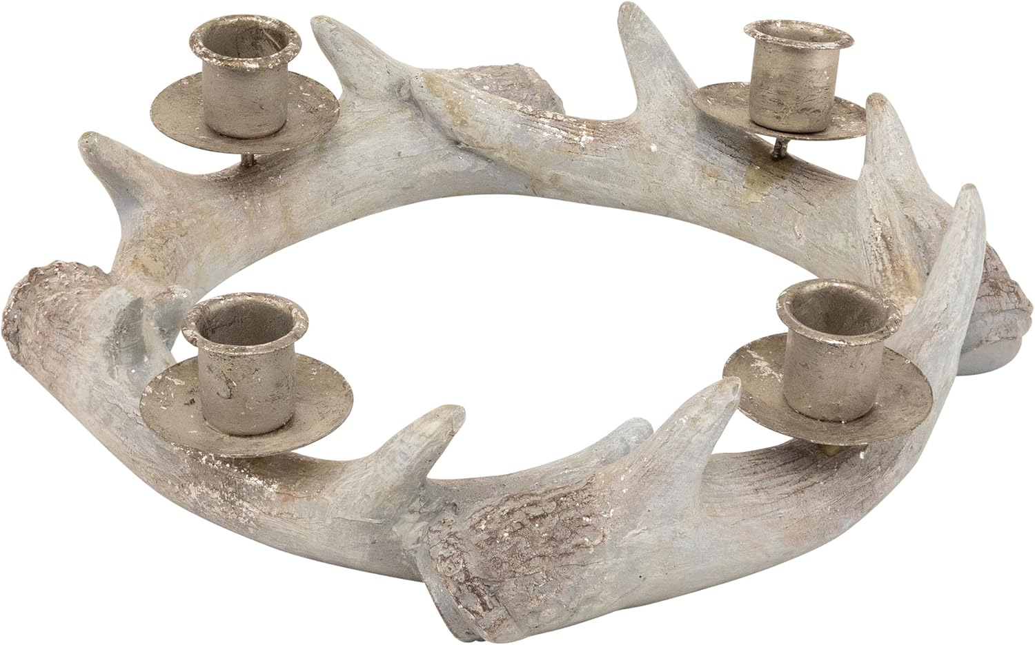 Antler Wreath Christmas Taper Candle Holder - 10.25"