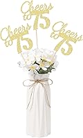 Vista 18 de Gexolenu Cheers to 21, paquete de 10 piezas de centros de mesa de cumpleaños número 21 con purpurina negra de doble cara para mesas, palitos