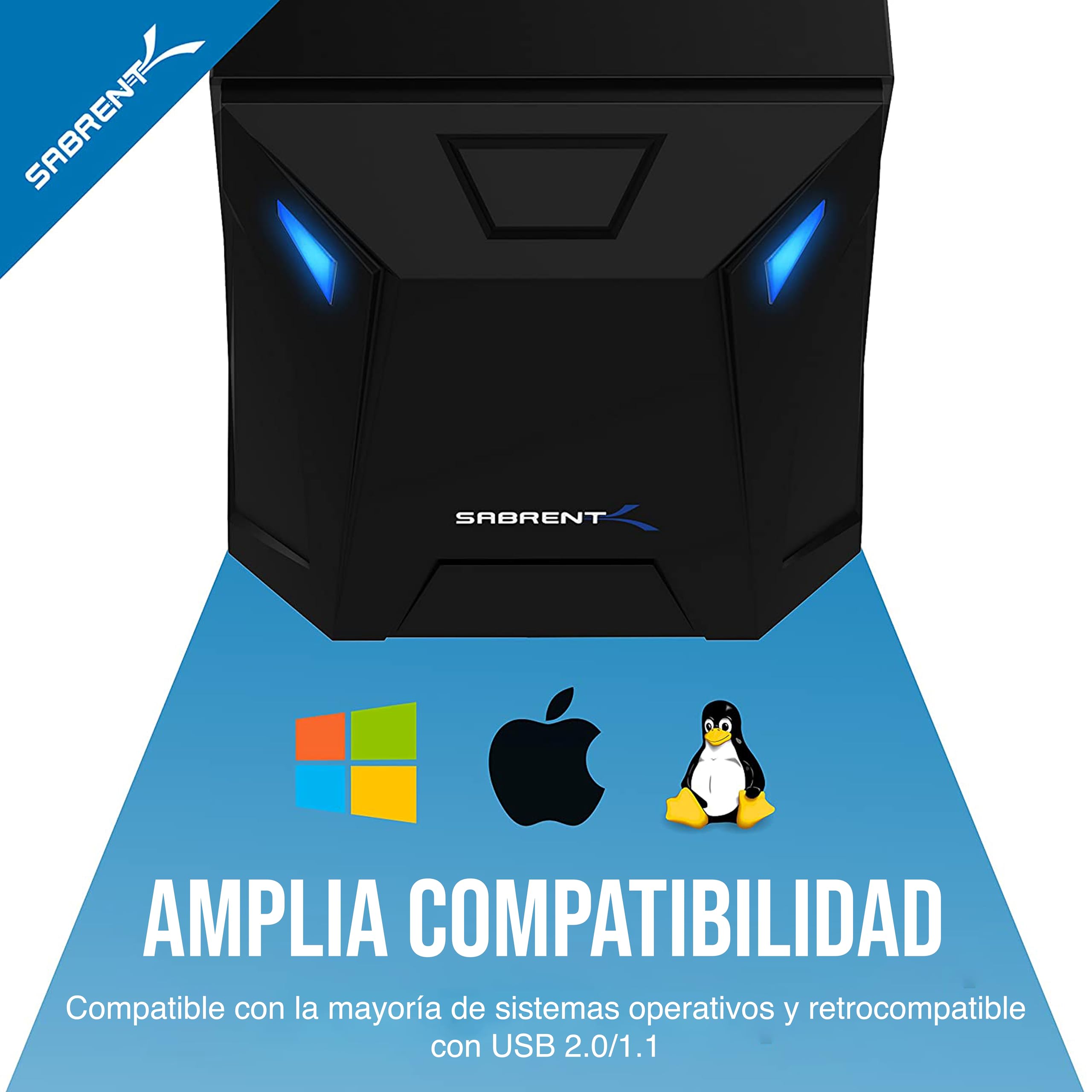 SABRENT Estación de Acoplamiento para SATA SDD/HDD de 2,5/3,5" | USB 3.0 | Velocidades de 5Gbps | HDD/SSD hasta 22TB [EC-UBLB]