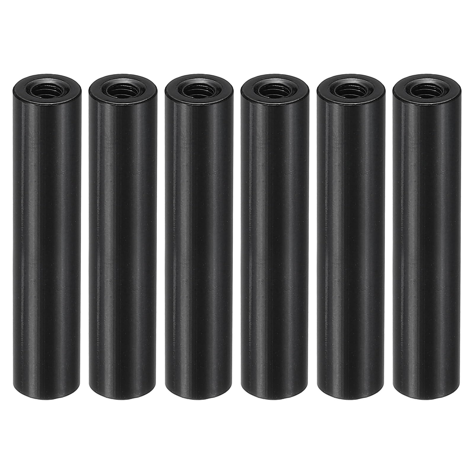PATIKIL M3 Aluminum Spacers, 6 Pcs Metal Spacer Aluminum 3mm ID x 6mm OD x 30mm L Threaded Spacer Screw Standoff Round for RC Car Drones Motherboard, Black