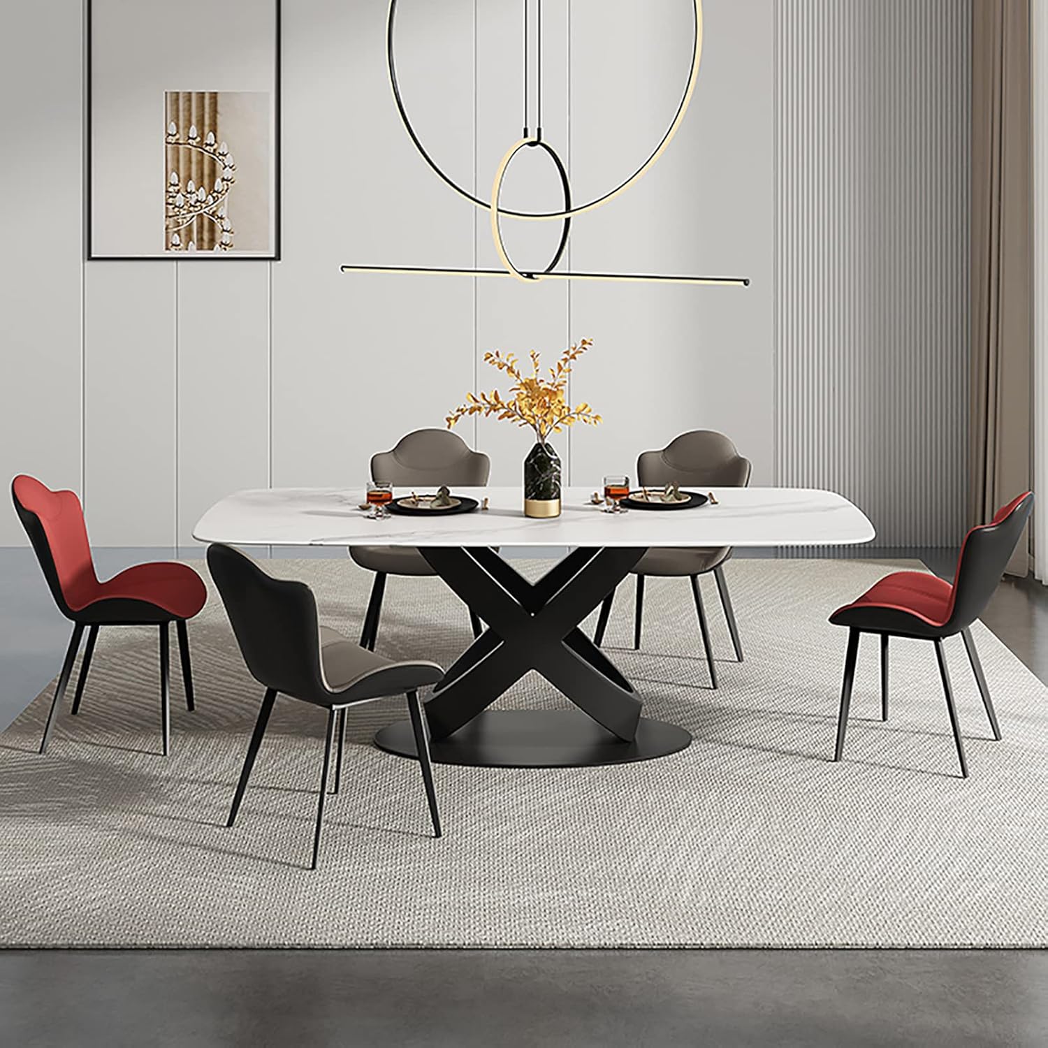 71" Modern Dining Table, Rectangular Kitchen Table with