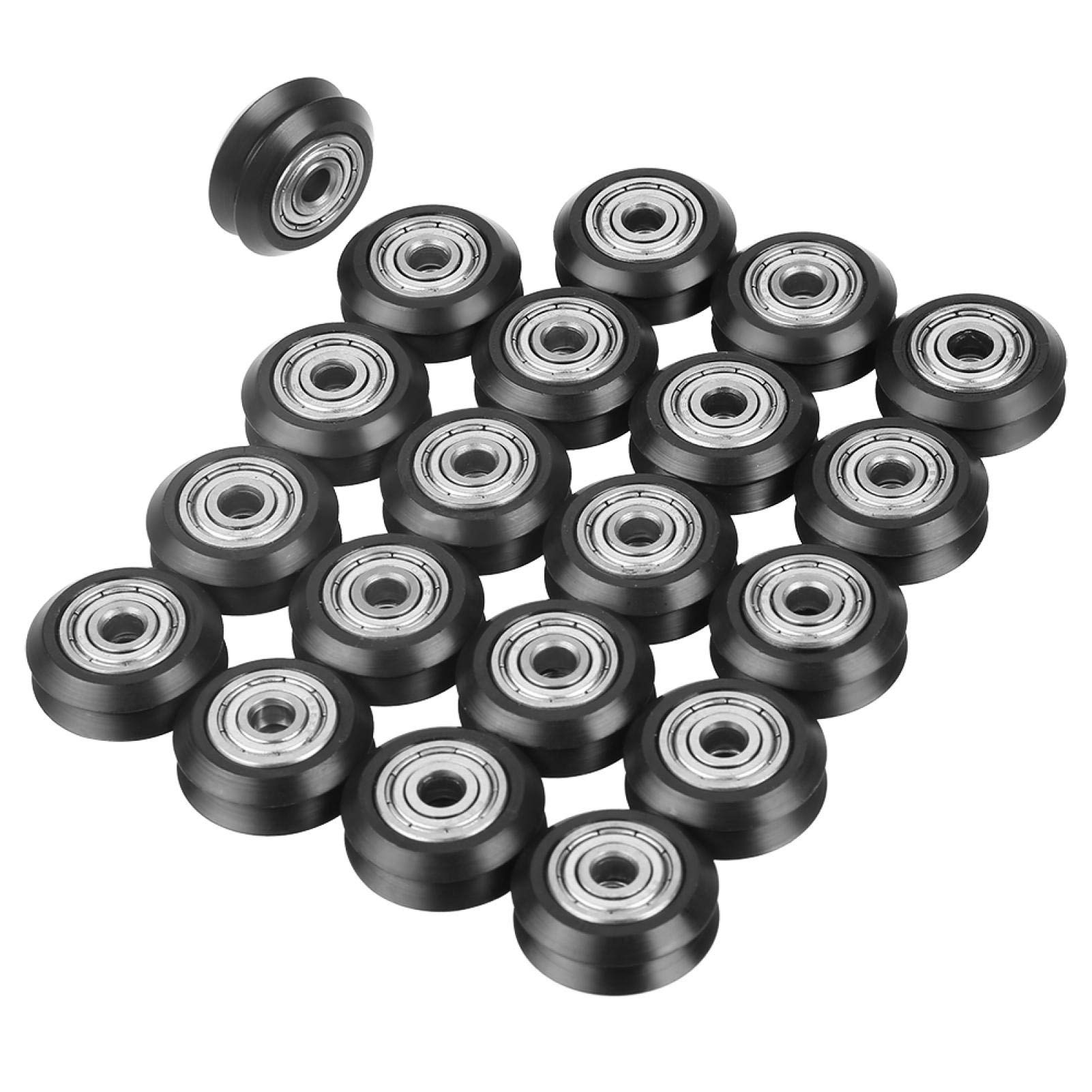 Poulie de type V, 20pcs V-forme rainure roue 5mm alésage 625 roulement poulie accessoires pour CNC moteur 3D outil outil Poulie