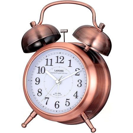 Amazon Co Jp ランデックス Landex 目覚まし時計 アナログ カンパネラ 常時点灯 ブロンズ Yt5230co ホーム キッチン