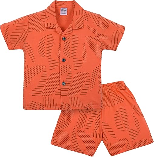3BROS Baby Boys & Baby Girls Pure Cotton Clothing Set Casual Half Sleeves Shirt with Shorts Set For Boys & Girls