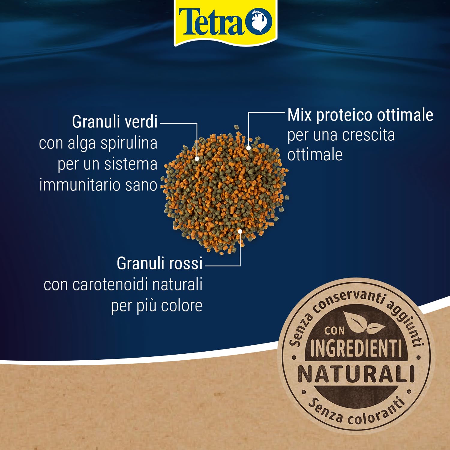 Tetra Cichlid Granules - Miscela di cibo principale con 2 granuli diversi per ciclidi di medie dimensioni, lattina da 500 ml