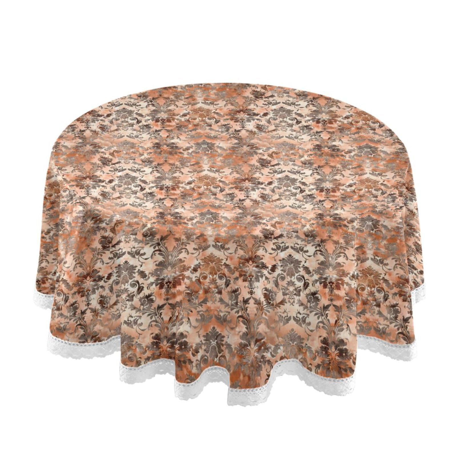 Nappe ronde en cuivre Steampunk résolvant l'entretien des tables de camping grâce au lavable