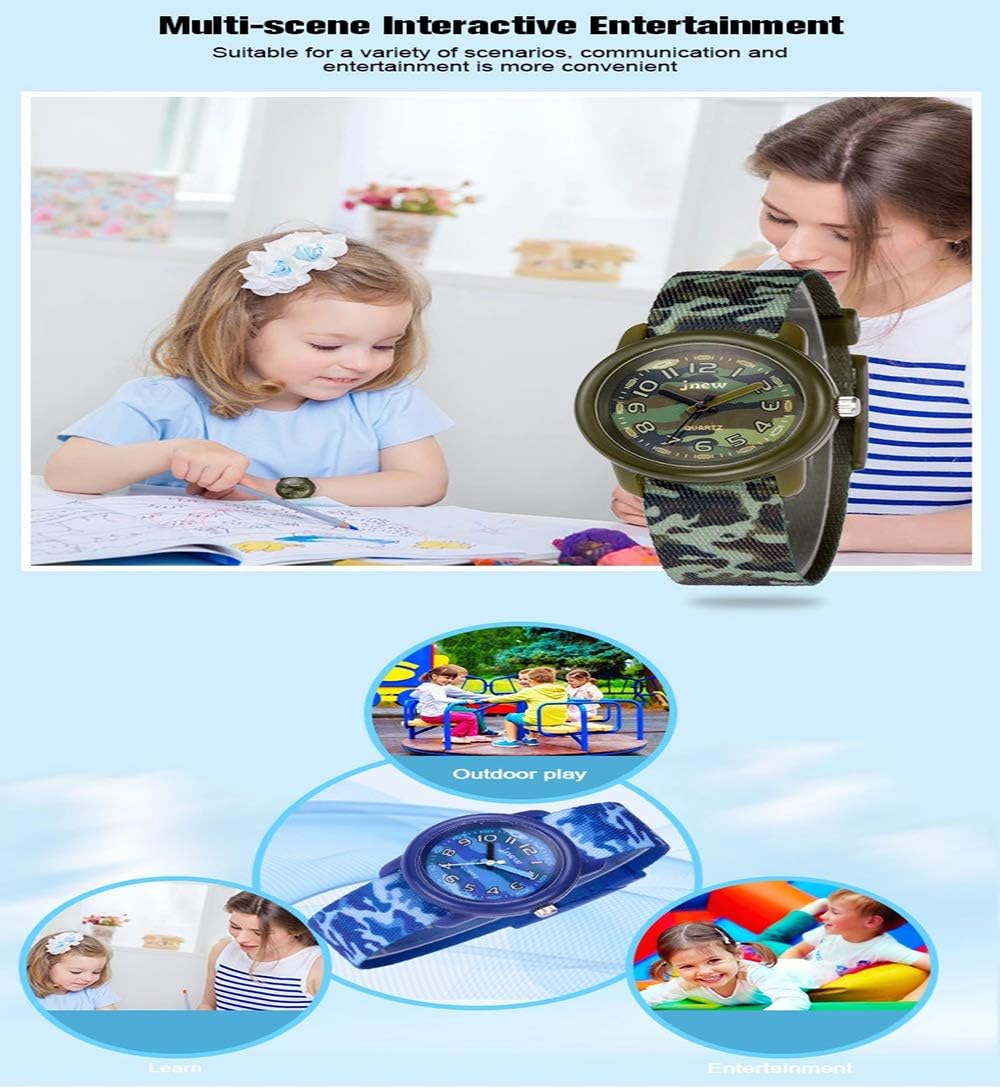 Boy's Kids Children Watch,3D Cute Cartoon Breathable Fabric Band Japanese-Quartz Wristwatches Time Teacher Gifts Watches for Kids Boys Toddlers (Camo Green)