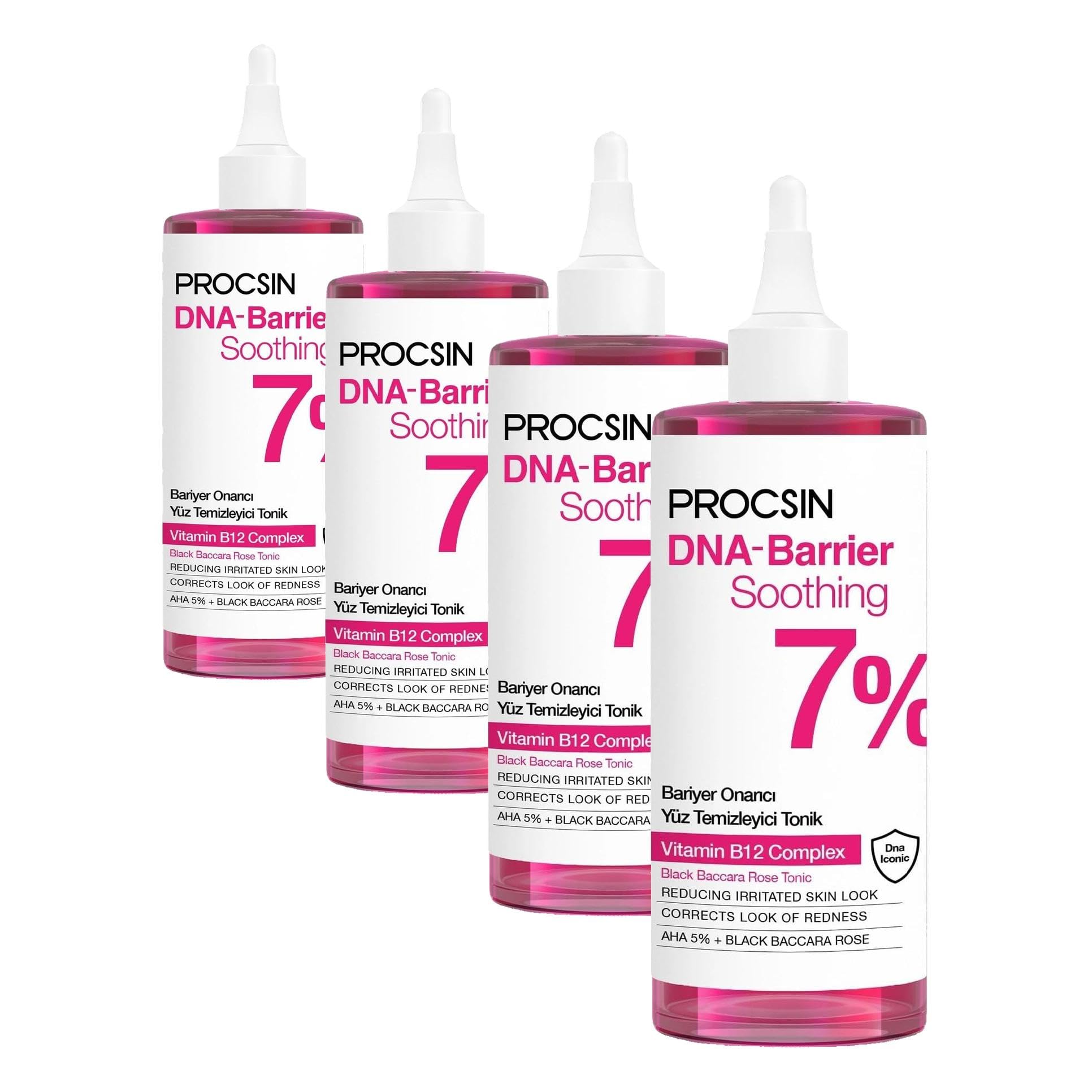 PROCSIN DNA-Barrier Soothing Cilt Bariyeri Onarıcı Güçlendirici Yüz Temizleyici Tonik (4 paketi)