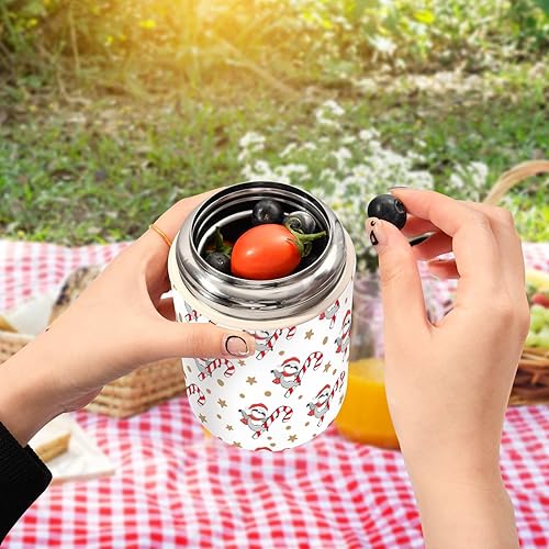 Miniatura 5 de Christmas New Year Sloths Food Jar with Spoon Stainless Steel Vacuum Insulated Food Container 17 oz Thermos for Lunch