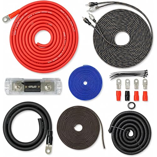 SoundBox PCK0, 0 Gauge Amp Kit Complete Amplifier Install Wiring Cables - 7500W