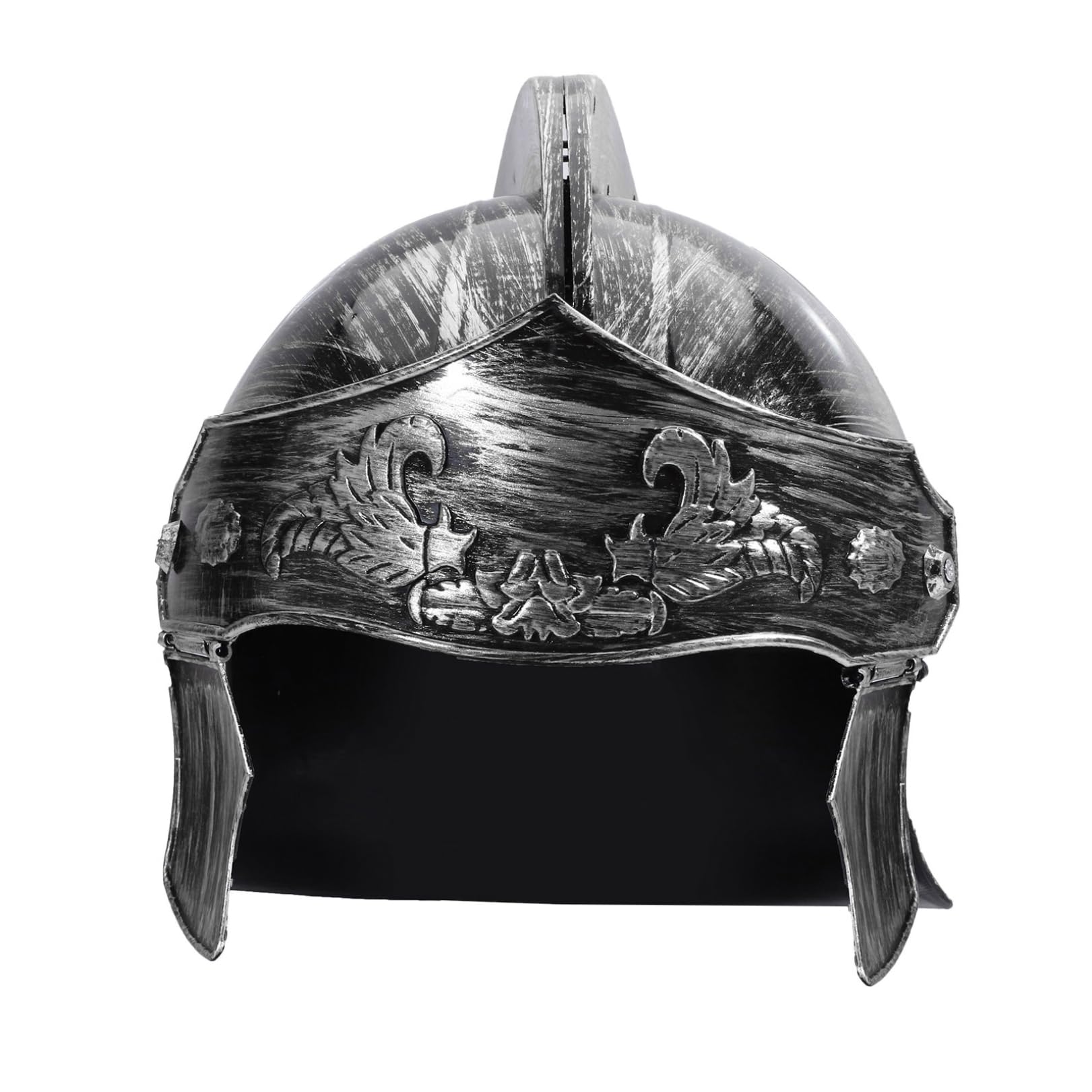 FEESHOW Medieval Warrior Helmet Plastic Roman Warrior Knight Helmet Halloween Medieval Soldier Cosplay Costume Accessories Silver A One Size