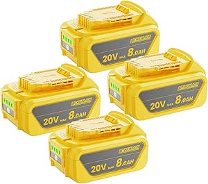 20V 8.0Ah Lithium-Ion Battery For DeWalt Tools - Compatible With DCB206, DCB205, 10-Year Warranty