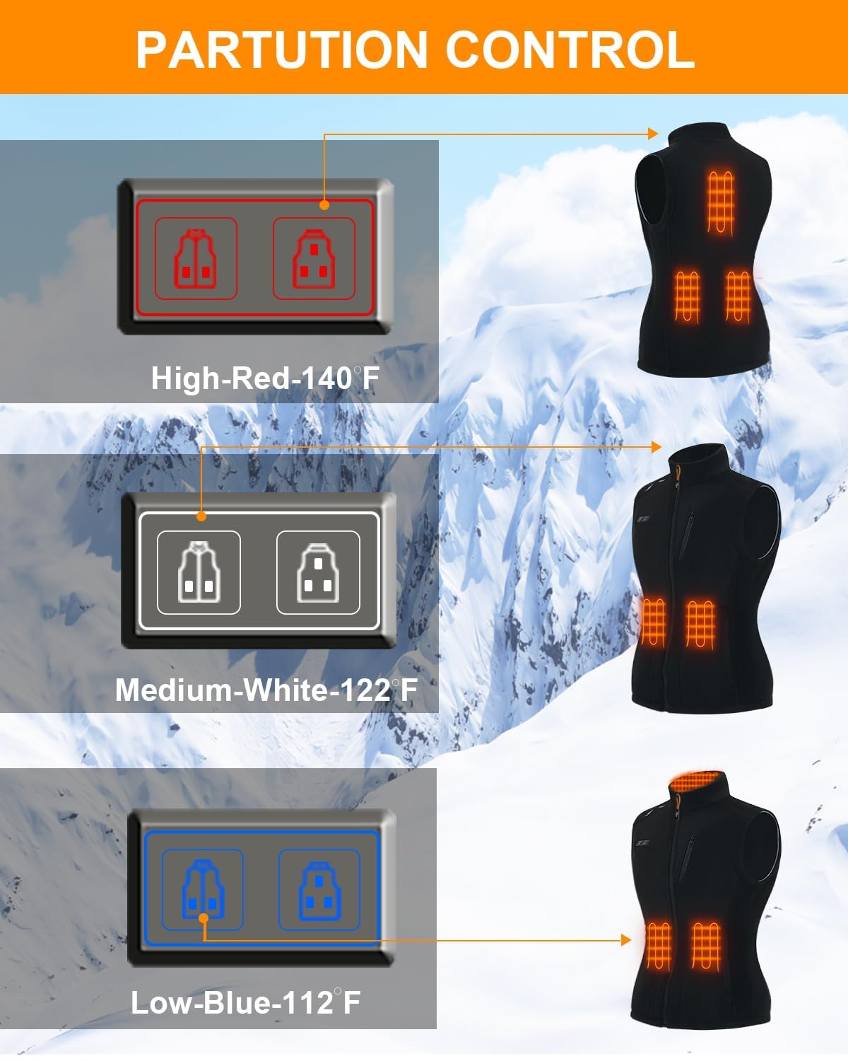 Telguua Gilet Riscaldato in Pile per Donna con Batteria 10000mAh 5 V, Heated Fleece Vests in Pile Leggero con 3 livelli di Temperatura/6 zone di Riscaldamento, per Attività all'aperto e Campeggio