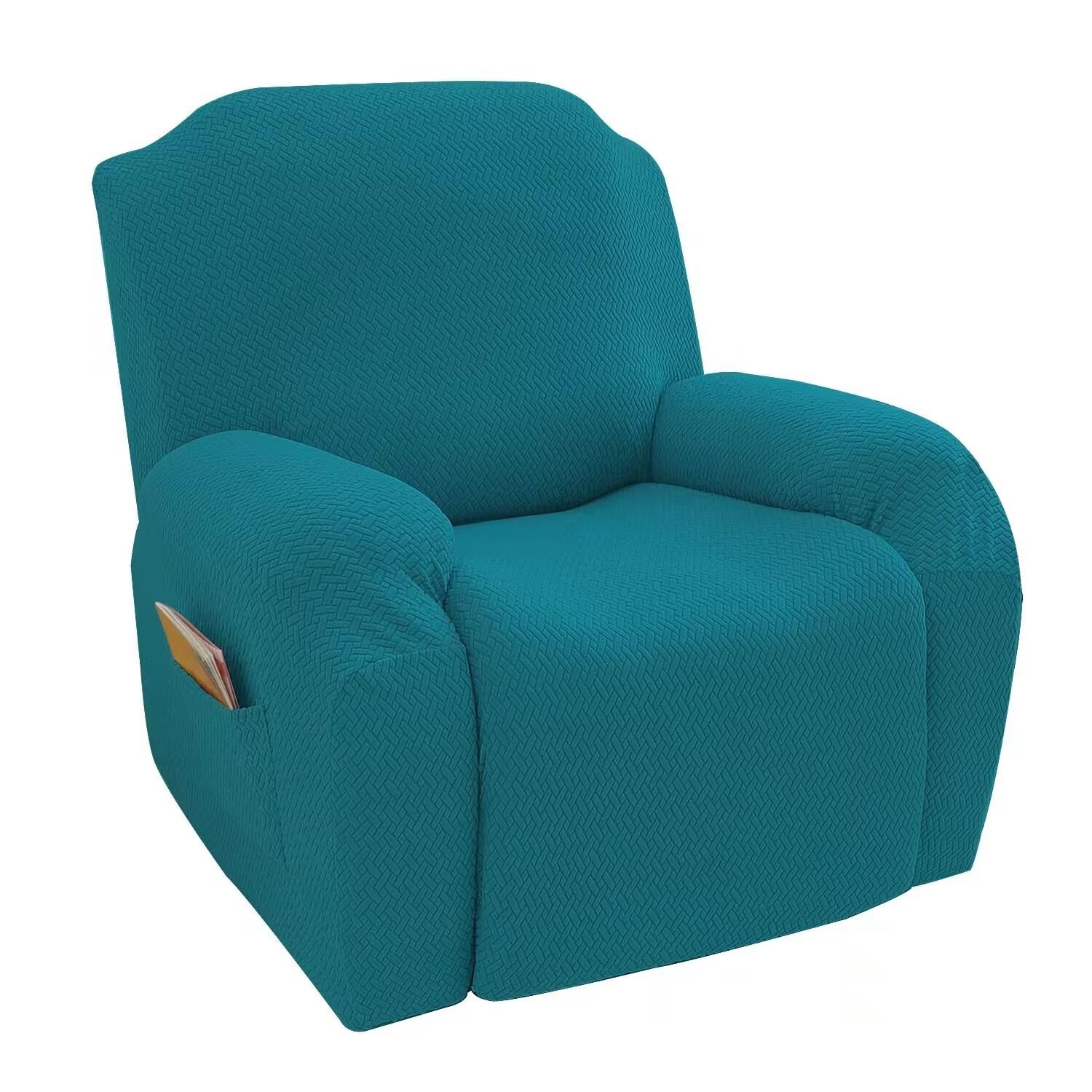 Set Di 2 Copribraccioli Per Poltrone Antiscivolo – Tessuto Elasticizzato In Poliestere, Blu Navy, Con Chiodi A Torciglione, Proteggono Da Macchie E Usura - 3