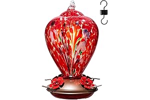 Floral Balloon Glass Hummingbird Feeders, Perfect Gift for Mom