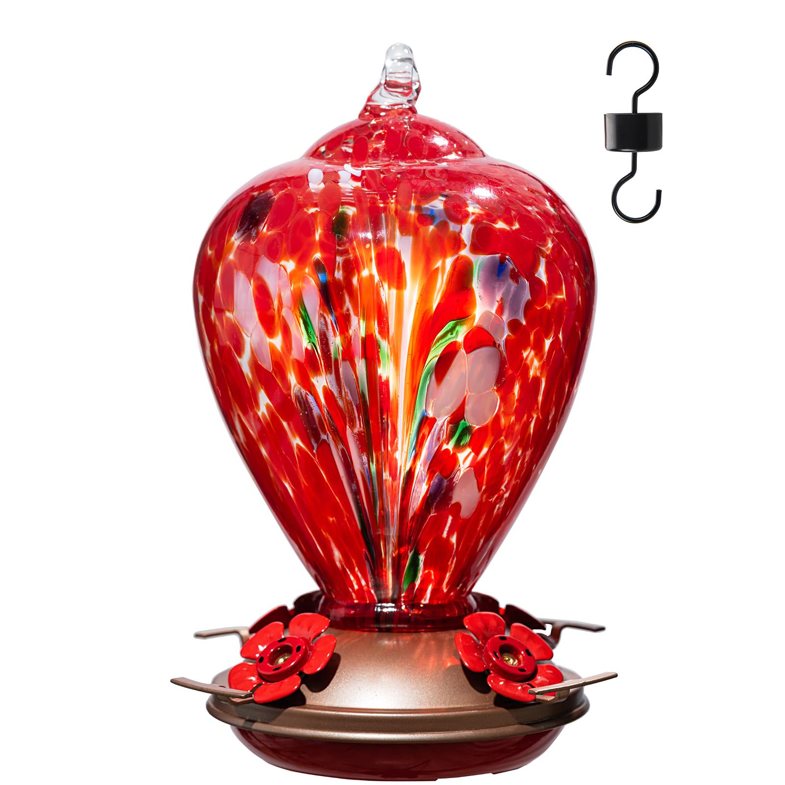 LaElvish Garden Hand Blown Glass Feeder 34oz