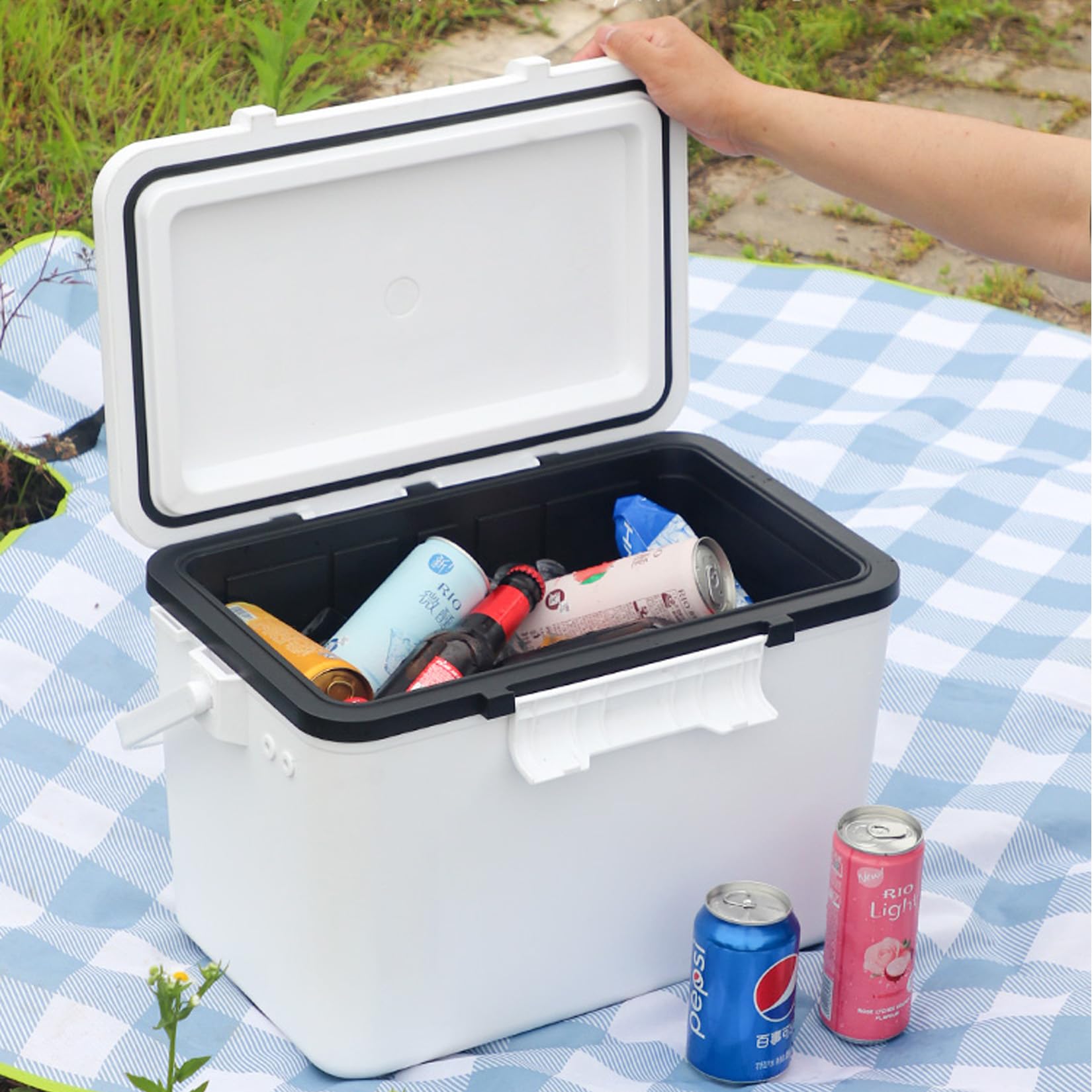 Boîte Isolante en PU, glacière Portable, 10L/16L/22L Trois Tailles, Blanc/Vert