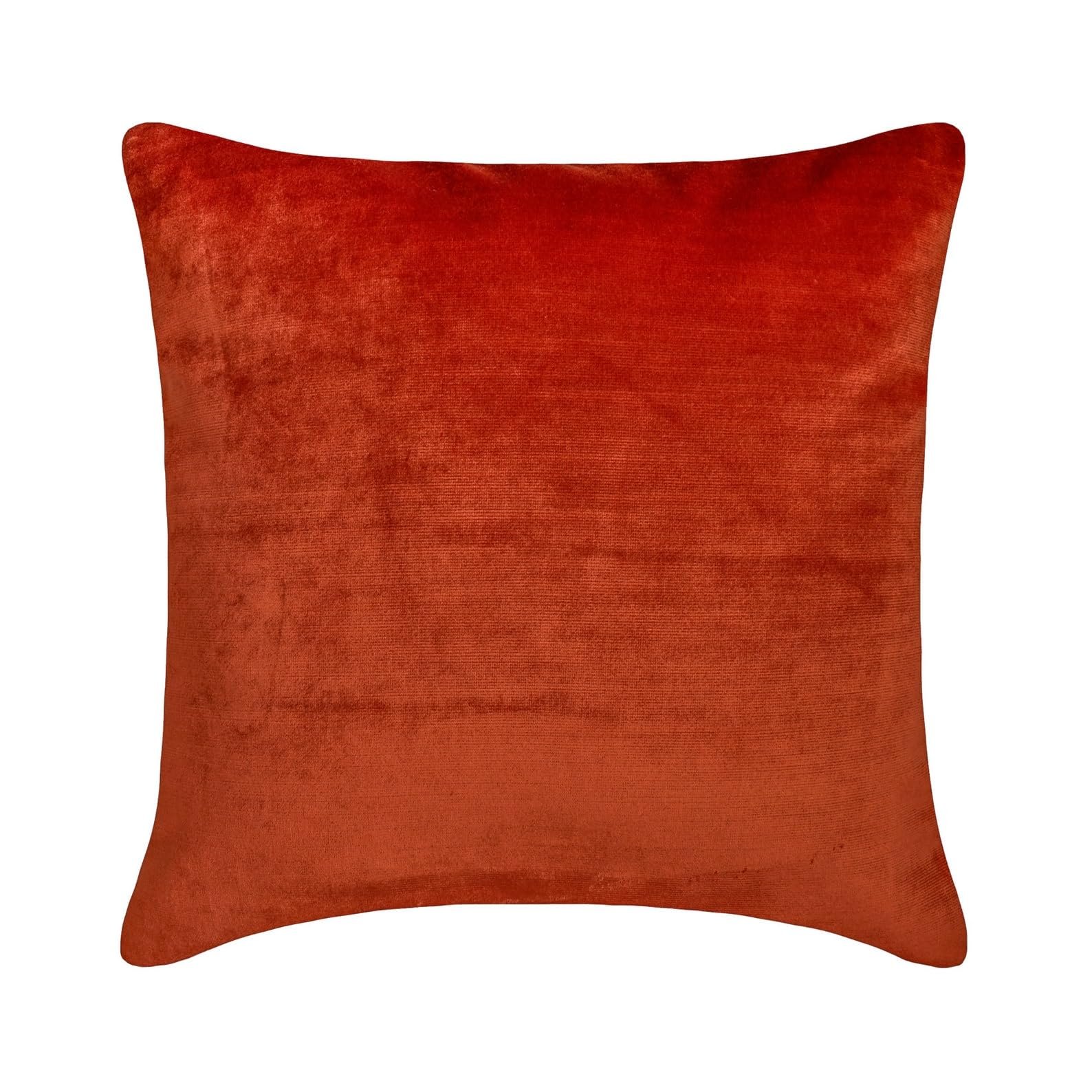 The HomeCentric Decorative Rust Pack of 2, 45x45 cm (18"x18") Accent Cushion Covers, Velvet Double Side, Linen & Top Zipper Accent Cushion Covers, Solid Pattern Modern Style - Velvet Rust Jules — image 1