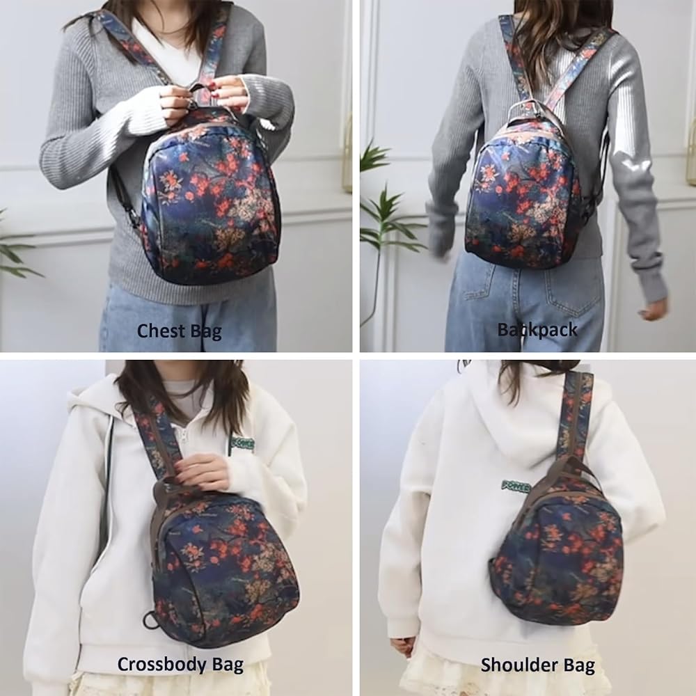 Amazon.com | Nylon Crossbody Sling Backpack for Women Large