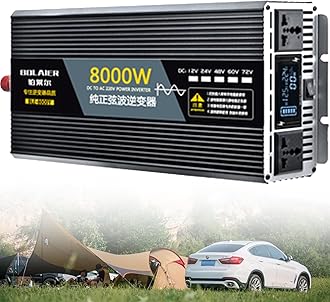 2500W 4000W 5000W 6000W 8000W 10000W 12000W Solar Power Inverter Pure Sine Wave Inverter DC 12V 24V 48V 60V 72V to 110V 120V 220V 230V 240V AC Portable Power Bank Voltage Converter Solar Inverter(8000
