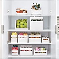 Vista 5 de iDesign - Organizador renovable de madera de Paulownia para tocadiscos, 10.5 x 1.19 x 10.5 pulgadas, color blanco lavado