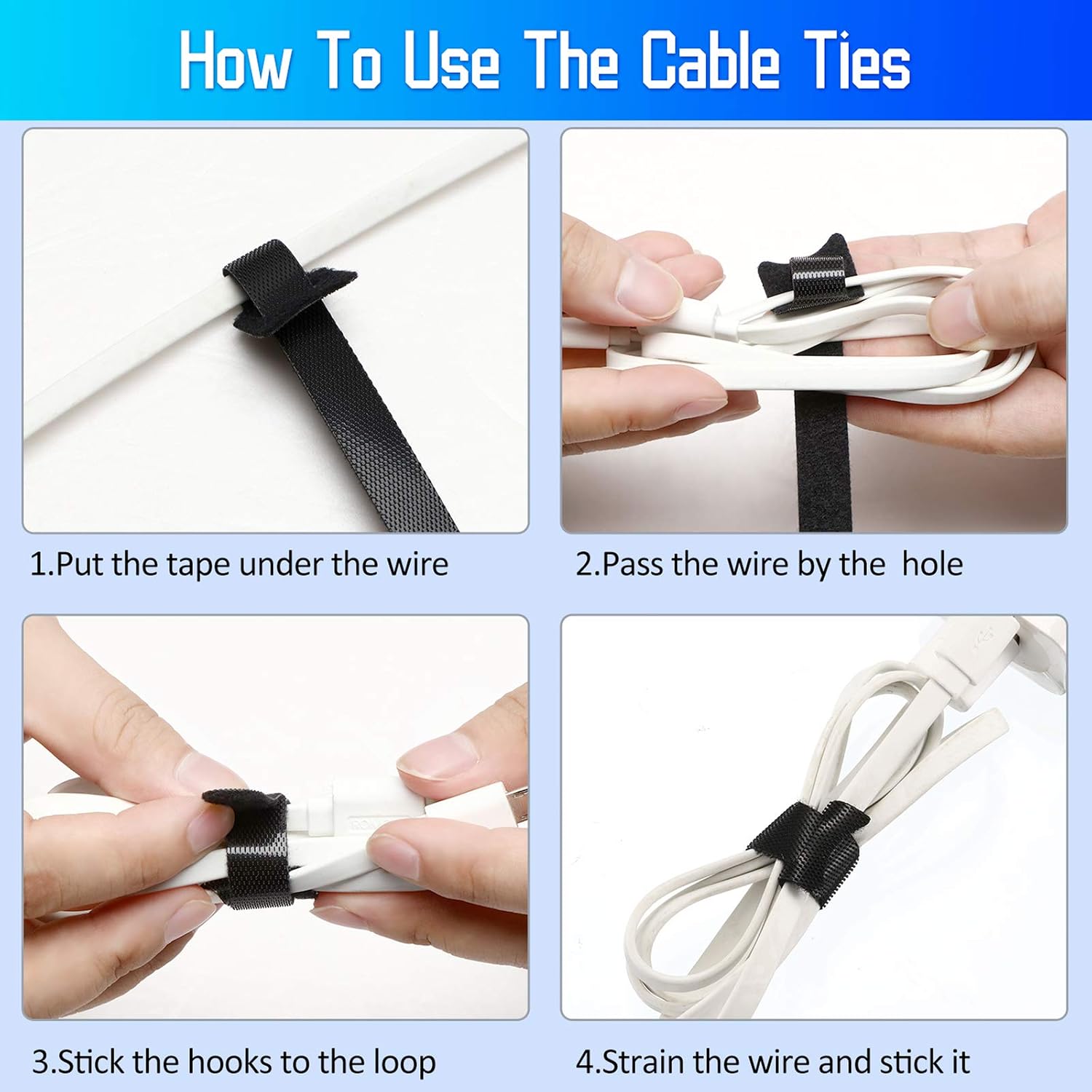 Riakrum 120 Pieces Reusable Fastening Cable Ties Cable Fastener Straps 3, 6, 10 Inch Multi-Purpose Adjustable Hook and Loop Cord Ties Nylon Cord Wire Organizer for Tying Wires (Mixed Color)