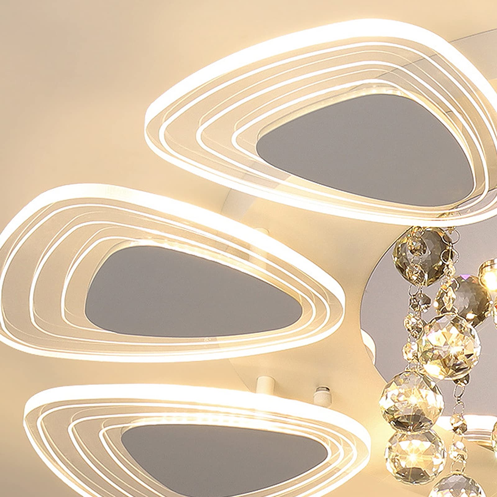Moderna lampada da soffitto a LED in cristallo, lampada da soffitto in cristallo, lampada da soffitto rotonda, pannello in acrilico, dimmerabile con telecomando per sala da pranzo, soggiorno, camera