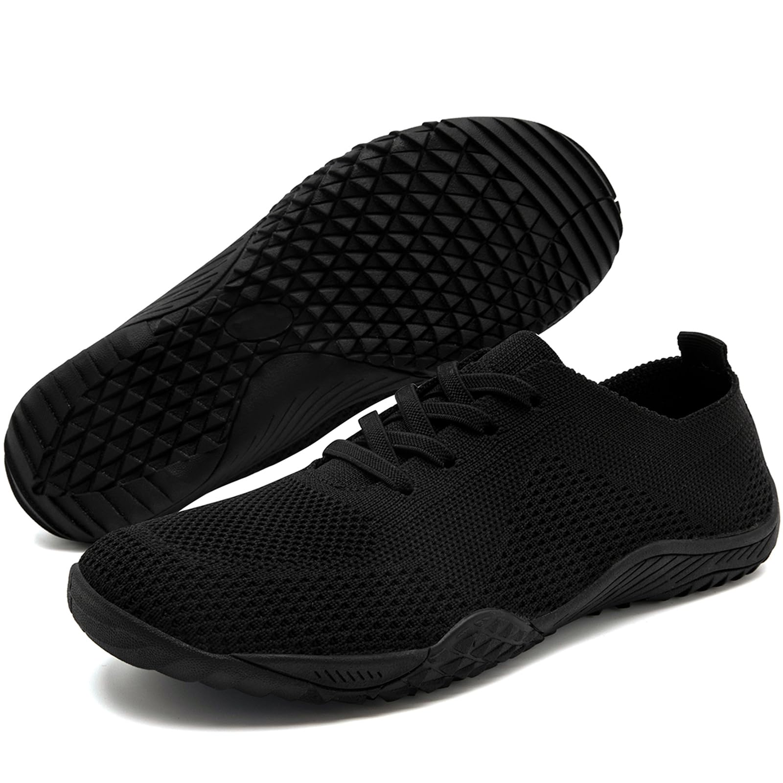 IVQDZL Barfuss Sneakers voor dames, zomerschoenen, gymschoenen, comfortabele slip-on hardloopschoenen, sportschoenen, pantoffels, licht, ademend, zaalschoenen, zacht, blote voetschoenen, zwart, 42 EU