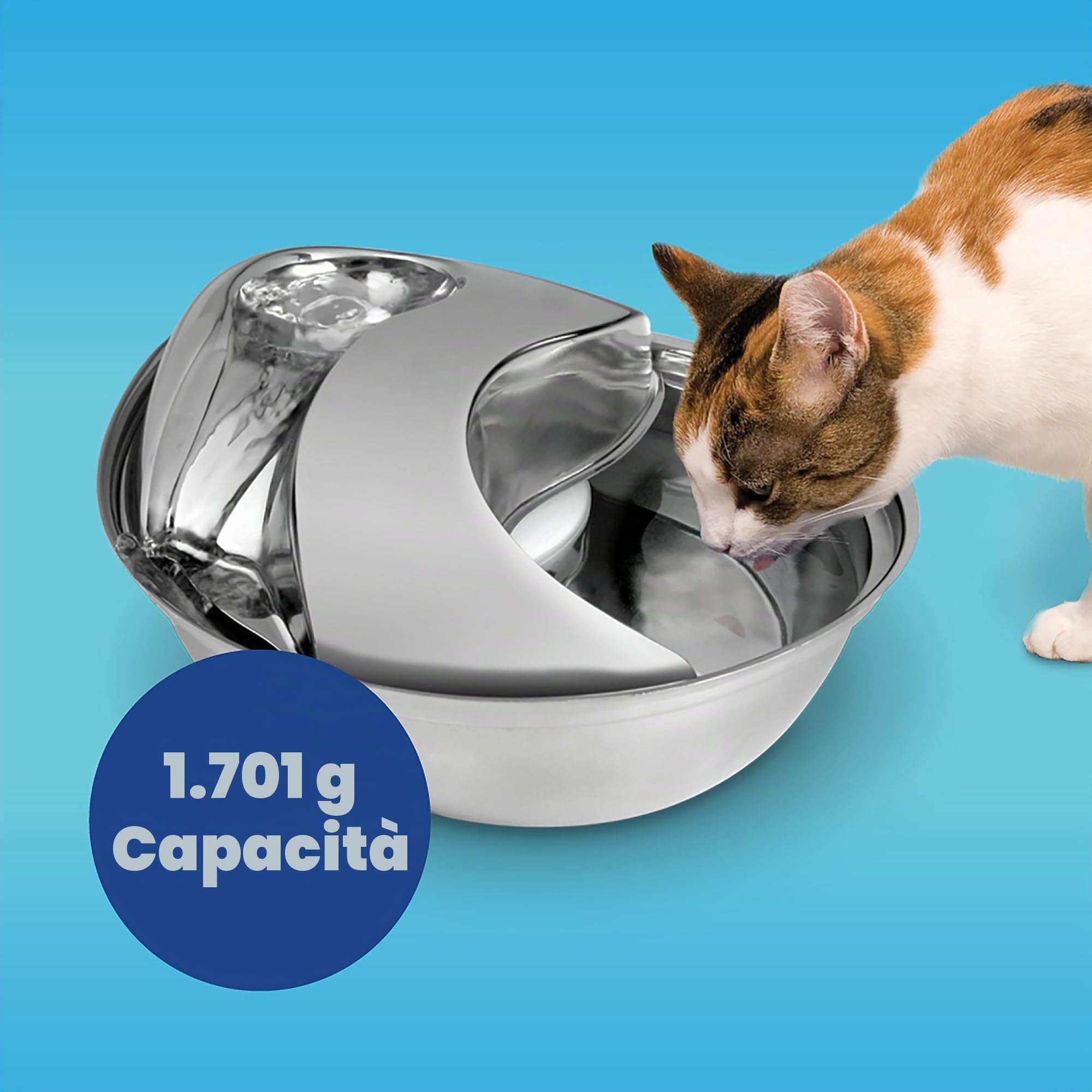 Pioneer, fontanella per Animali, Design Gocce di Pioggia, in Acciaio Inox.